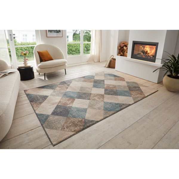 Blau-beiger Teppich, 240 × 340 cm Terrain - Hanse Home-image-1