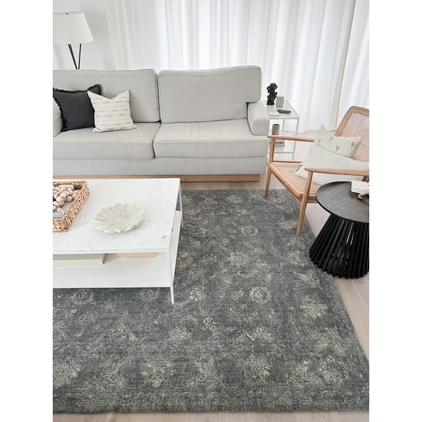 Grauer Wollteppich, 230 × 340 cm Calisia Vintage Flora - Agnella-image-1