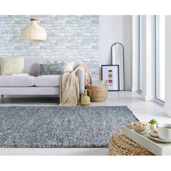 Dunkelgrauer, handgewebter Teppich mit Wollanteil, 160 x 230 cm Minerals - Flair Rugs-image-1