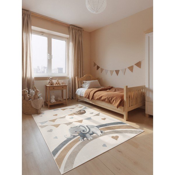 Cremefarbener Kinderteppich 120 x 170 cm Walk like an Elephant Rainbow Party - Villeroy&Boch-image-1