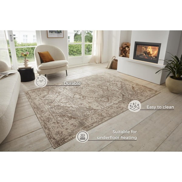Grauer/beiger Teppich, 160 × 235 cm Terrain Designer Sand - Hanse Home-image-4