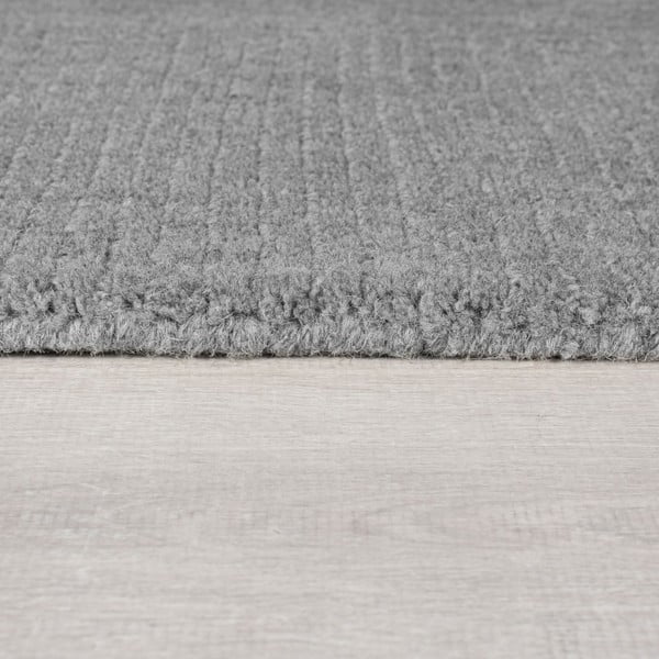 Grau-beiger, handgewebter Wollteppich, 200 × 290 cm Textured Wool Border - Flair Rugs-image-4