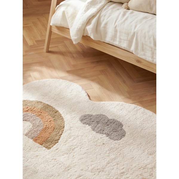 Cremefarbener, waschbarer/handgewebter Baumwoll-Kindenteppich, 140 x 200 cm Snuggle Willy - Hanse Home-image-3