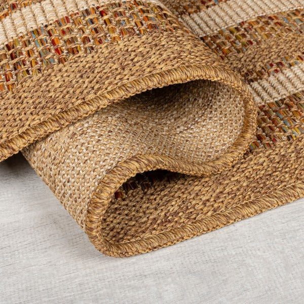 Laufmatte für den Außenbereich in Naturfarbe, 80 x 230 cm Layla Border - Flair Rugs-image-2
