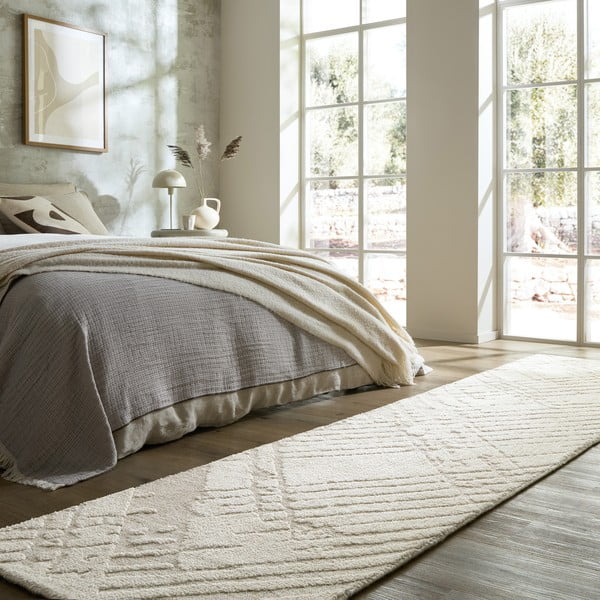 Cremefarbener Läufer 80 × 300 cm Remy - Flair Rugs-image-1