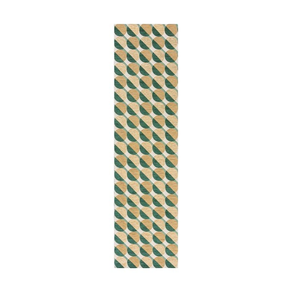 Gelb-grüner Läufer 60 × 230 cm Carlos Circle Geo - Flair Rugs