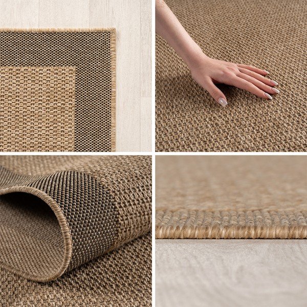 Brauner, runder Teppich für den Innen- und Außenbereich, Ø 120 cm Timber 1402 - Ayyildiz Carpets-image-2