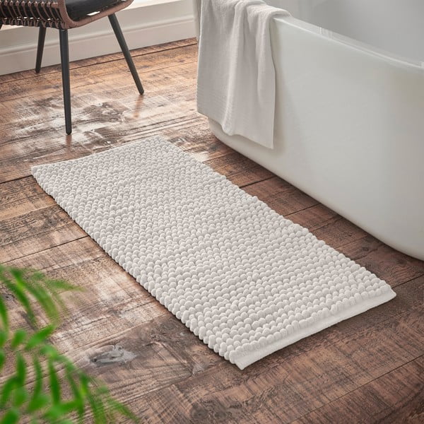 Weißer Badezimmerteppich, 50 × 120 cm Aspen Bobble - Bianca-image-1