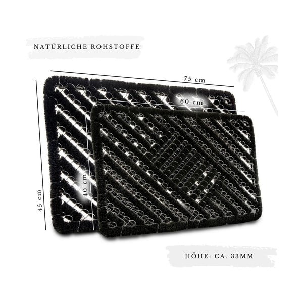 Fußmatte aus Kokosfasern, 45 x 75 cm Coco Black - Hanse Home-image-4