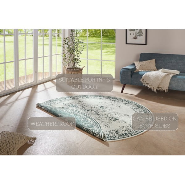 Grüner/beige Teppich für Innen- und Außenbereiche ø 200 cm Borbon – Hanse Home-image-4