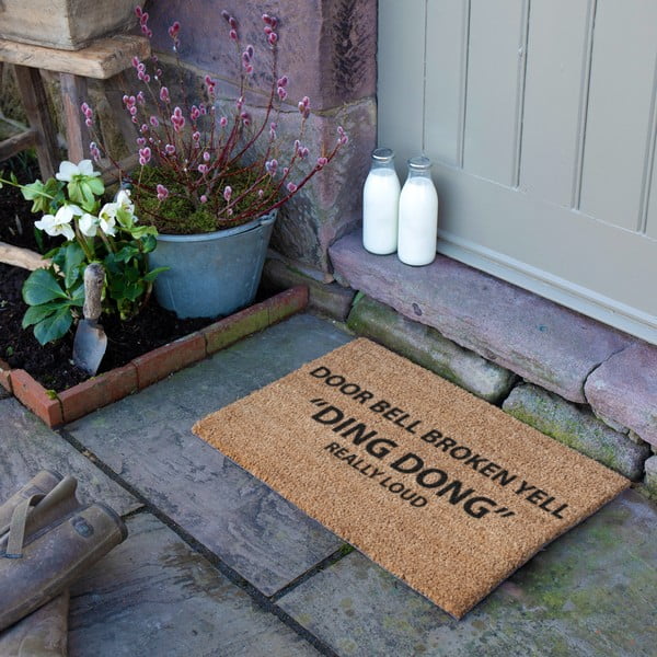 Fußmatte aus Kokosfasern, 40 x 60 cm Yell Ding Dong - Artsy Doormats-image-3