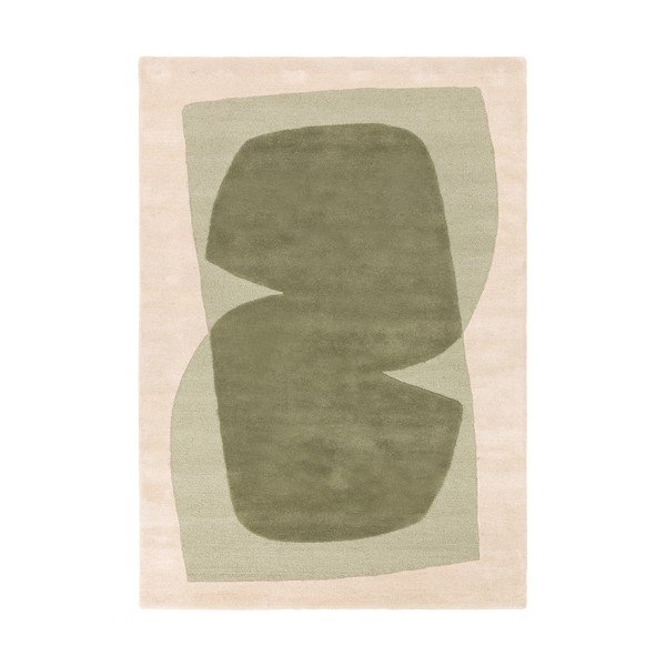 Grüner/beige handgewebter Teppich 120x170 cm Kinney – MADE