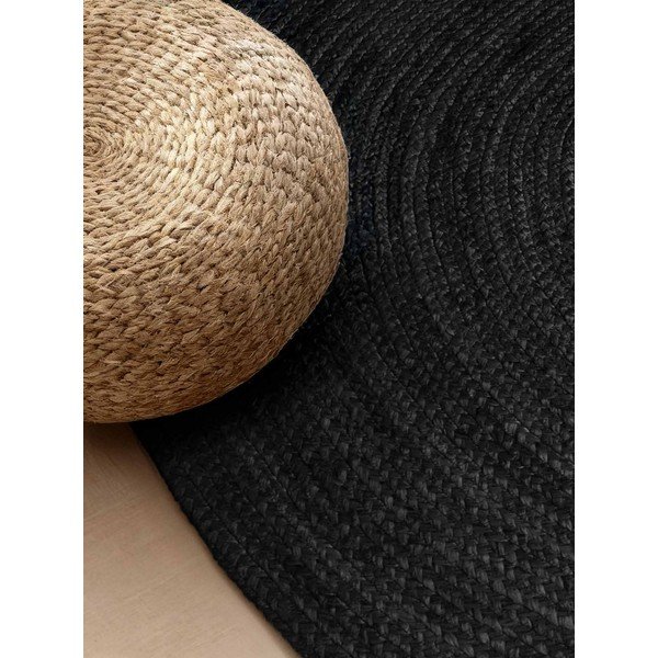Schwarzer, beidseitig nutzbarer/handgewebter Jute-Teppich, 160 × 230 cm Braided - Hanse Home-image-2