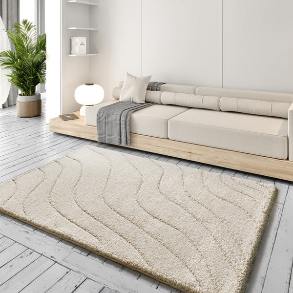 Cremefarbener Teppich 160 × 230 cm Molier - Universal-image-1