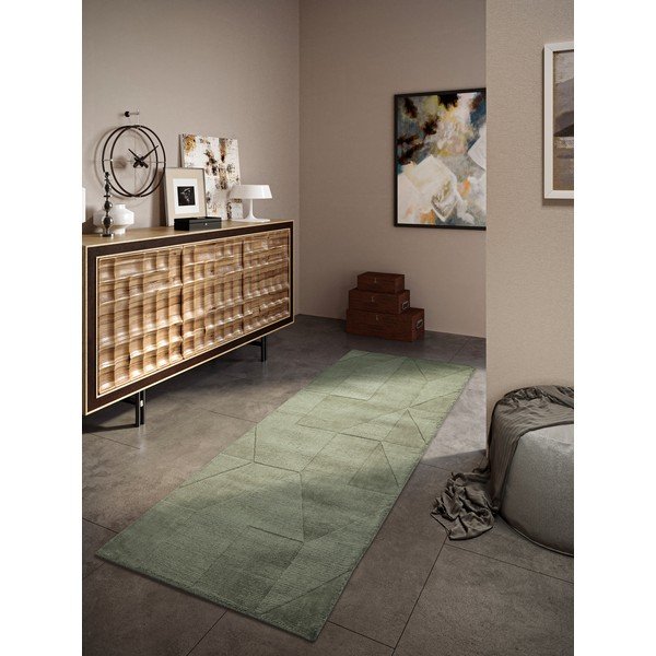 Grüner, handgewebter Läufer aus Wolle, 80 x 250 cm Ursule - Villeroy&Boch-image-1
