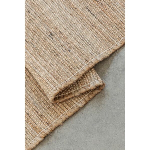 Beiger, beidseitig nutzbarer, handgewebter Teppich mit Juteanteil, 120 x 170 cm Handloom - Hanse Home-image-3