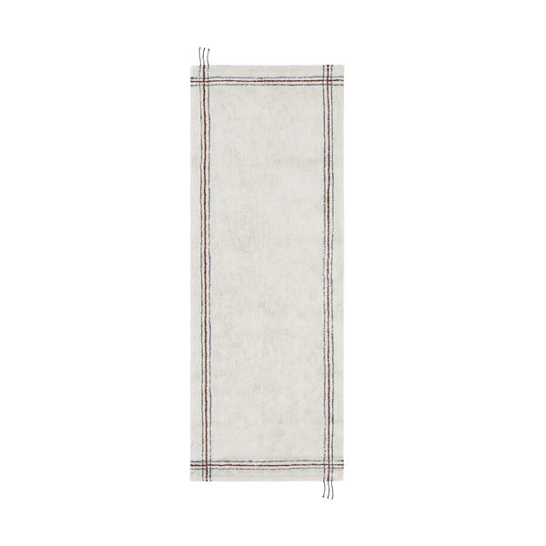 Cremefarbener, waschbarer, handgewebter Baumwoll-Läufer, 80 x 230 cm Cuisine Natural - Lorena Canals