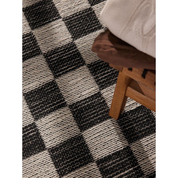 Schwarz/cremefarbener, beidseitig nutzbarer, handgewebter Läufer mit Jute-Anteil, 80 x 300 cm Rex - Hanse Home-image-3