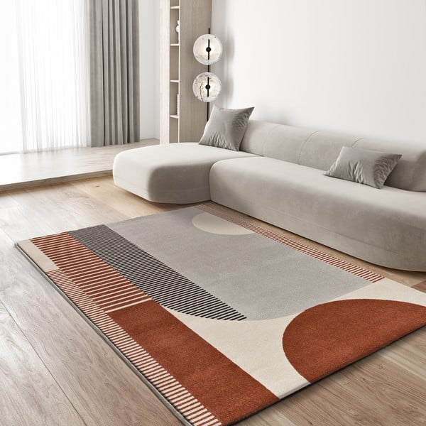 Rot-grauer Teppich 160 × 230 cm Gaia - Universal-image-1