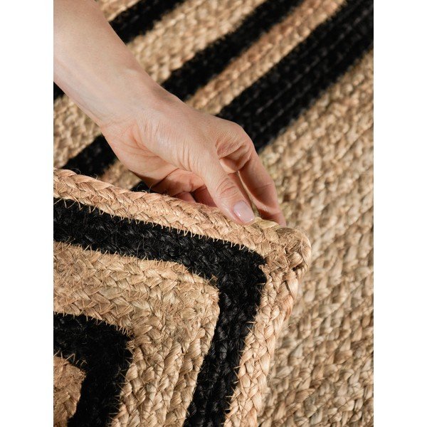 Schwarz/naturfarben, beidseitig verwendbar, handgewebter Jute-Läufer, 70 x 200 cm Looma - Hanse Home-image-3