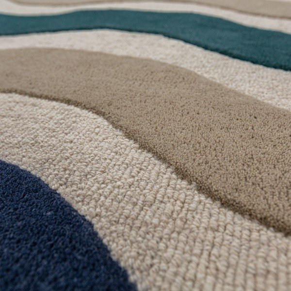 Blauer, handgewebter Wollläufer, 80 x 300 cm Cascade Wool - Flair Rugs-image-4