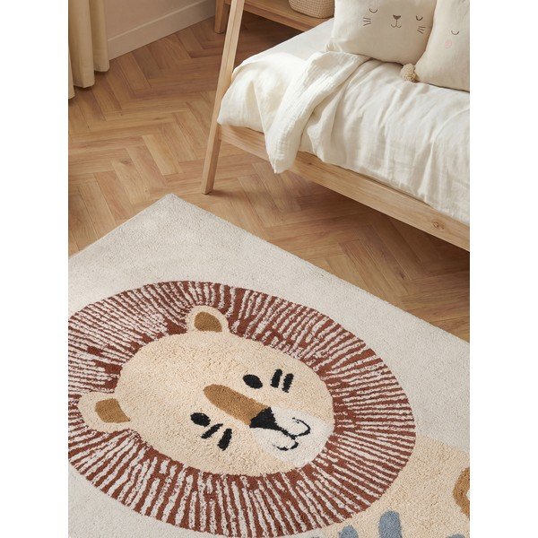 Cremefarbener, waschbarer/handgewebter Baumwoll-Kinderteppich, 140 × 200 cm Snuggle Leander - Hanse Home-image-2