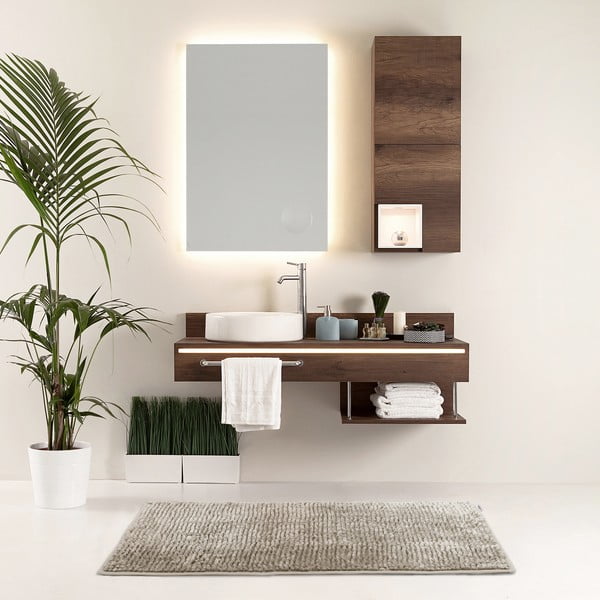 Beigefarbener Badezimmerteppich, 70 × 120 cm Bati - Restilo-image-1