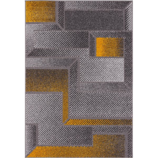 Teppich in Ockergelb und Grau, 80 x 160 cm Meteo - FD