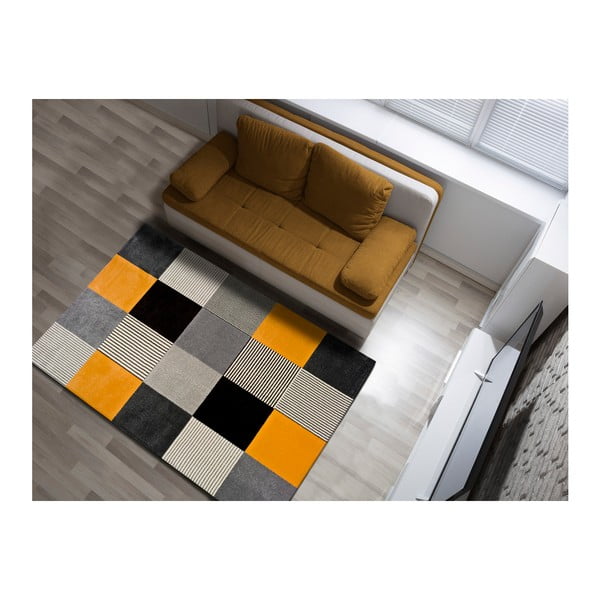 Gelber/grauer Teppich 80x150 cm Gladys Lento – Universal-image-1