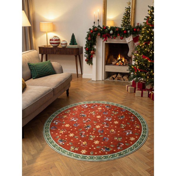 Roter/grüner runder Teppich mit Weihnachtsmotiv, Ø 160 cm Toy's Delight Nostalgic Noel Red Green - Villeroy&Boch-image-1