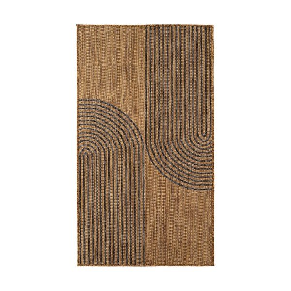 Schwarzer/brauner Teppich für drinnen und draußen, 80 × 150 cm Mira 1453 - Ayyildiz Carpets