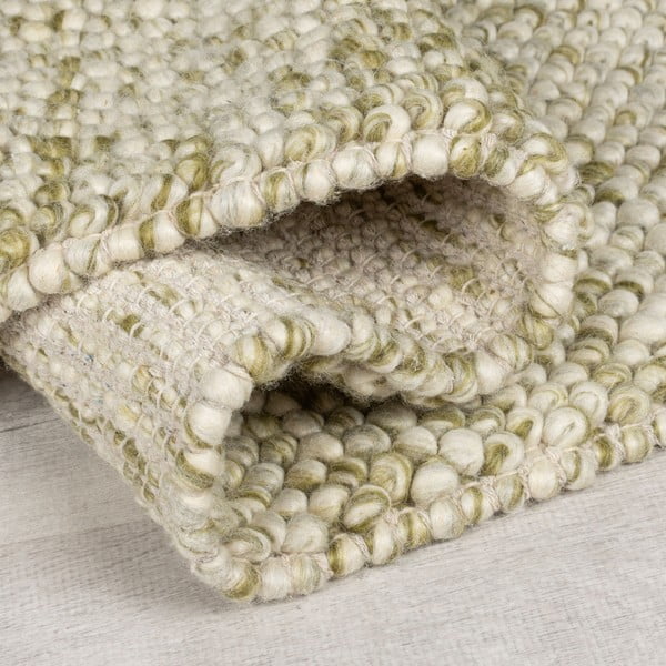 Khaki-farbener, handgewebter Teppich mit Wollanteil, 160 × 230 cm Minerals - Flair Rugs-image-3