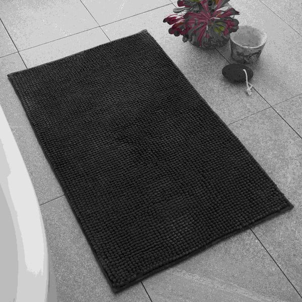 Dunkelgrauer Badezimmerteppich, 50 × 80 cm Bobble - Catherine Lansfield-image-1