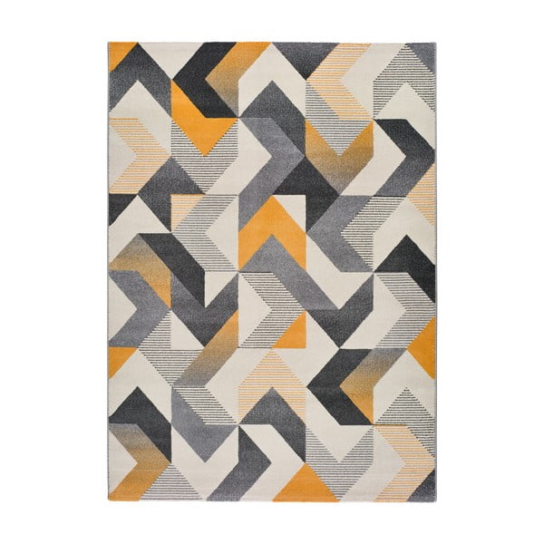 Gelber/grauer Teppich 160x230 cm Gladys Abstract – Universal