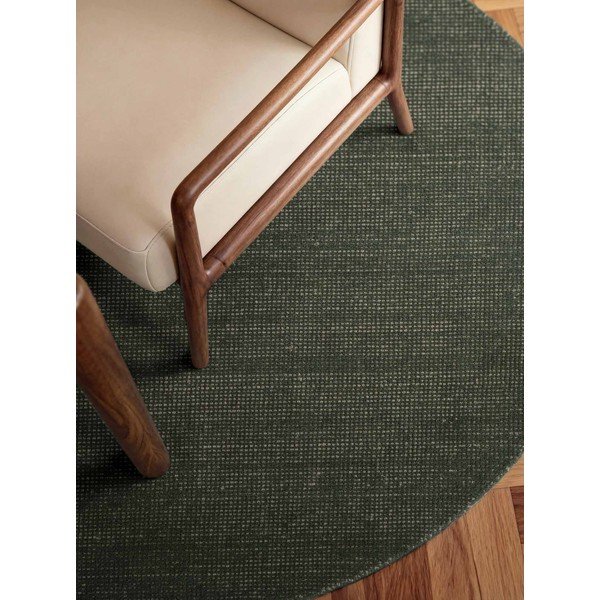 Dunkelgrüner, handgewebter, runder Wollteppich, Ø 160 cm Greenwich - Ted Baker-image-2