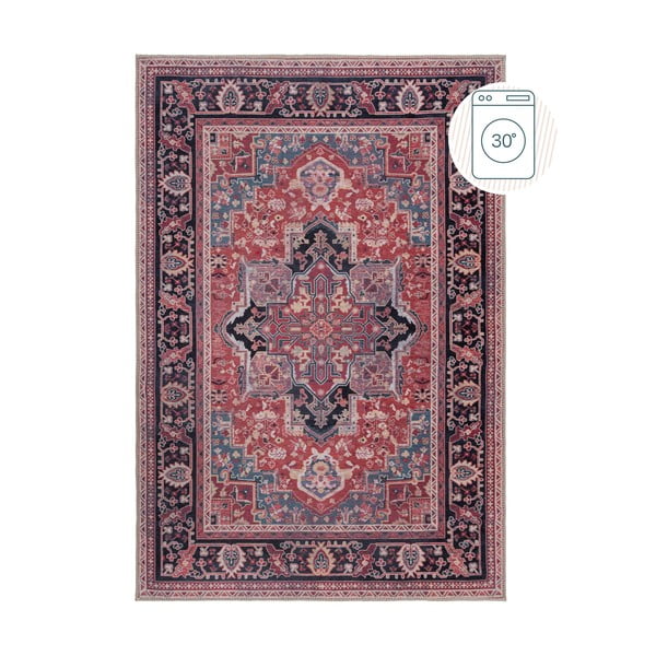 Weinroter, waschbarer Teppich mit einem Anteil an recycelten Fasern, 160 x 230 cm Windsor - Flair Rugs