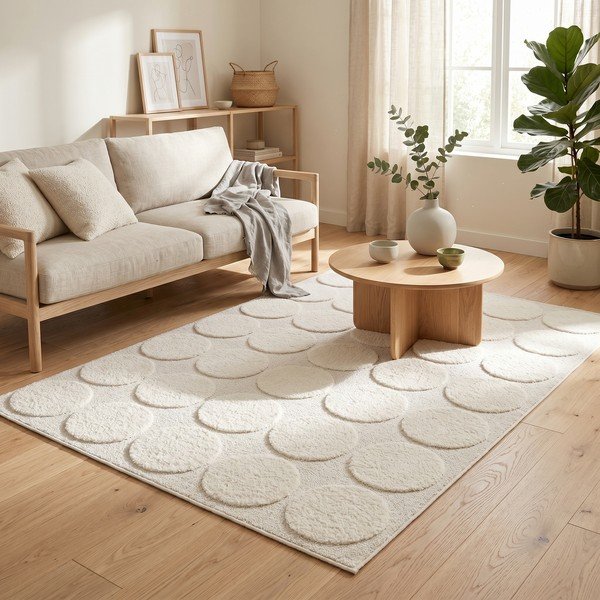 Cremefarbener Teppich 120 × 170 cm Bubble - ESTE-image-2