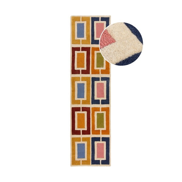 Handgewebter Läufer aus Wolle, 60 × 230 cm Retro Blocks - Flair Rugs