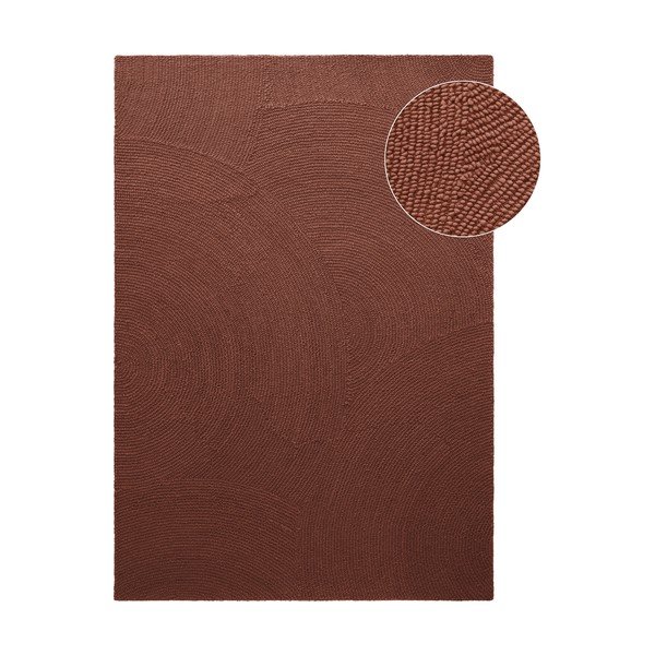 Handgewebter Wollteppich in Ziegelrot, 80 x 150 cm Calmio - Hanse Home