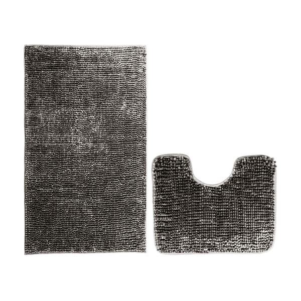 Dunkelgraue Badezimmervorleger für das WC, 2er-Set, 80 x 50 cm Bati - Restilo