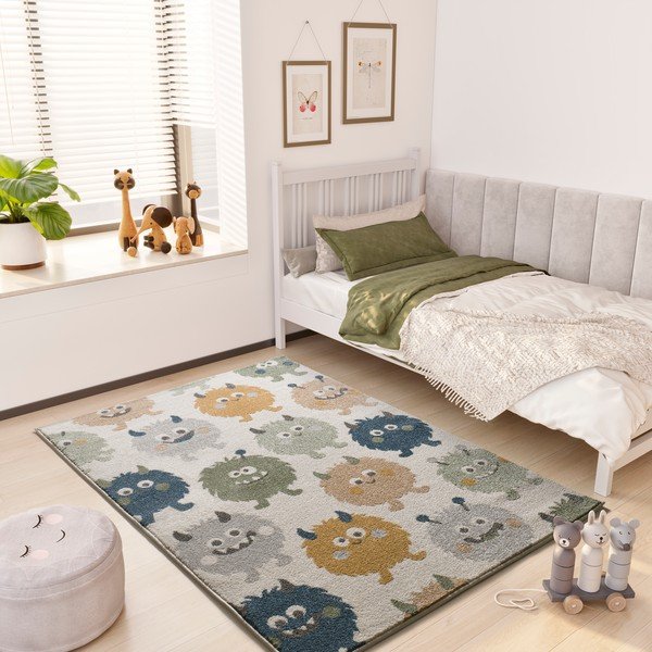 Cremefarbener Kinderteppich 120 x 170 cm Beats - Universal-image-1