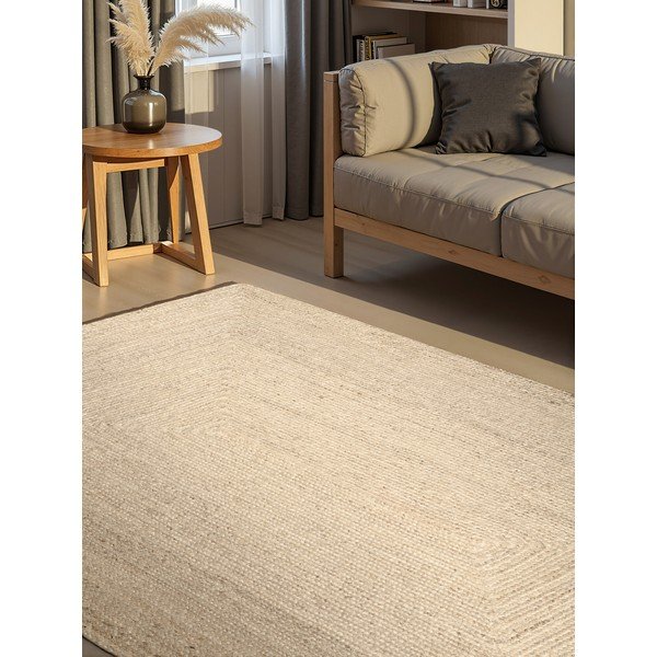 Cremefarbener, doppelseitiger/handgewebter Jute-Teppich, 200 × 300 cm Juno - Hanse Home-image-1