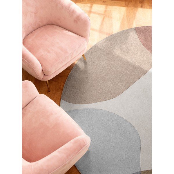 Beiger, handgewebter, runder Wollteppich, Durchmesser 200 cm Hackney Clarissa - Ted Baker-image-4