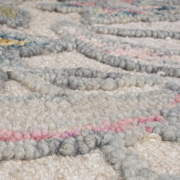 Cremefarbener, handgewebter Wollteppich, 160 × 230 cm Tania Floral - Flair Rugs-image-2