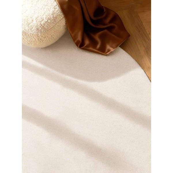 Cremefarbener, handgewebter runder Wollteppich, Ø 200 cm Puristic Knots - Elle Decoration-image-2