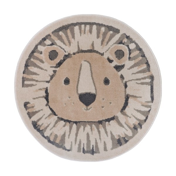 Beiger Kinderteppich, Durchmesser 100 cm Lion - Hanse Home