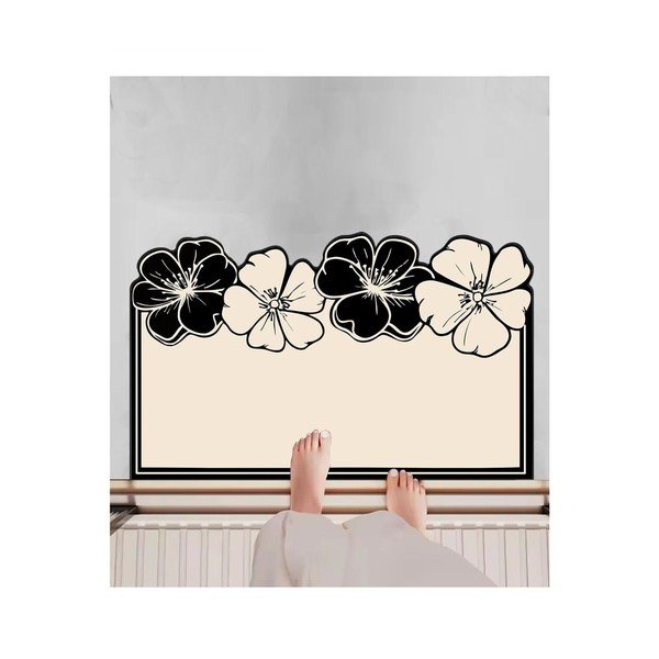 Schwarz/cremefarbener Badezimmerteppich, 60 × 100 cm Morpho - Foutastic-image-2