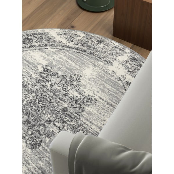 Grau-cremefarbener runder Teppich, Ø 160 cm Gloria Lydia - Hanse Home-image-1