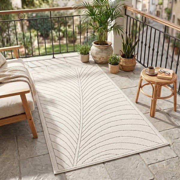 Cremefarbener Läufer für den Innen- und Außenbereich, 80 × 250 cm Nova 1204 - Ayyildiz Carpets-image-1