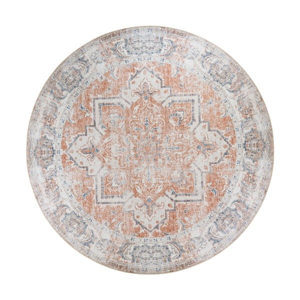 Blau-orangefarbener runder Teppich, Ø 200 cm Havana - House Nordic